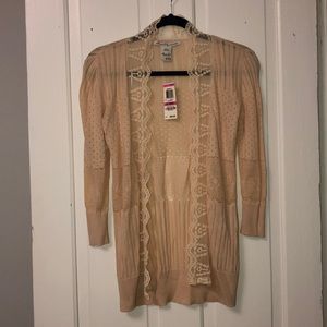 American Rag cream lace detail cardigan size XXS